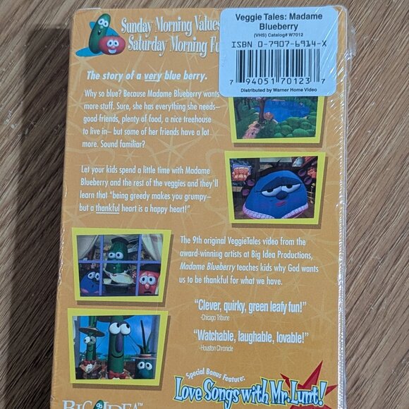 Veggie Tales Madame Blueberry VHS 1999 - Picture 2 of 2